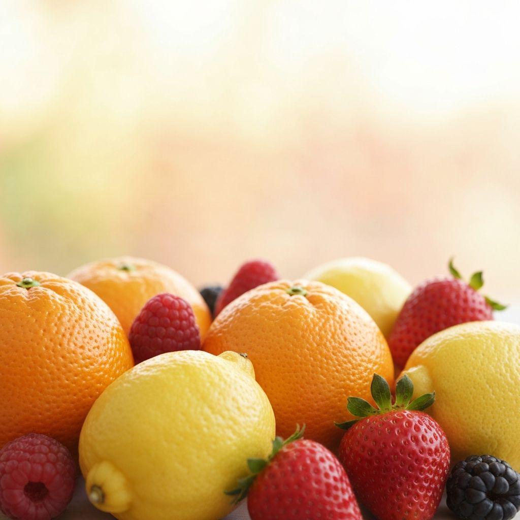 Citrus fruits and berries rich in vitamin C